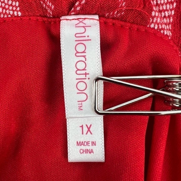 Xhilaration Red White Sleeveless Cinched Waist Dress Size 1X Women's - Picture 2 of 5